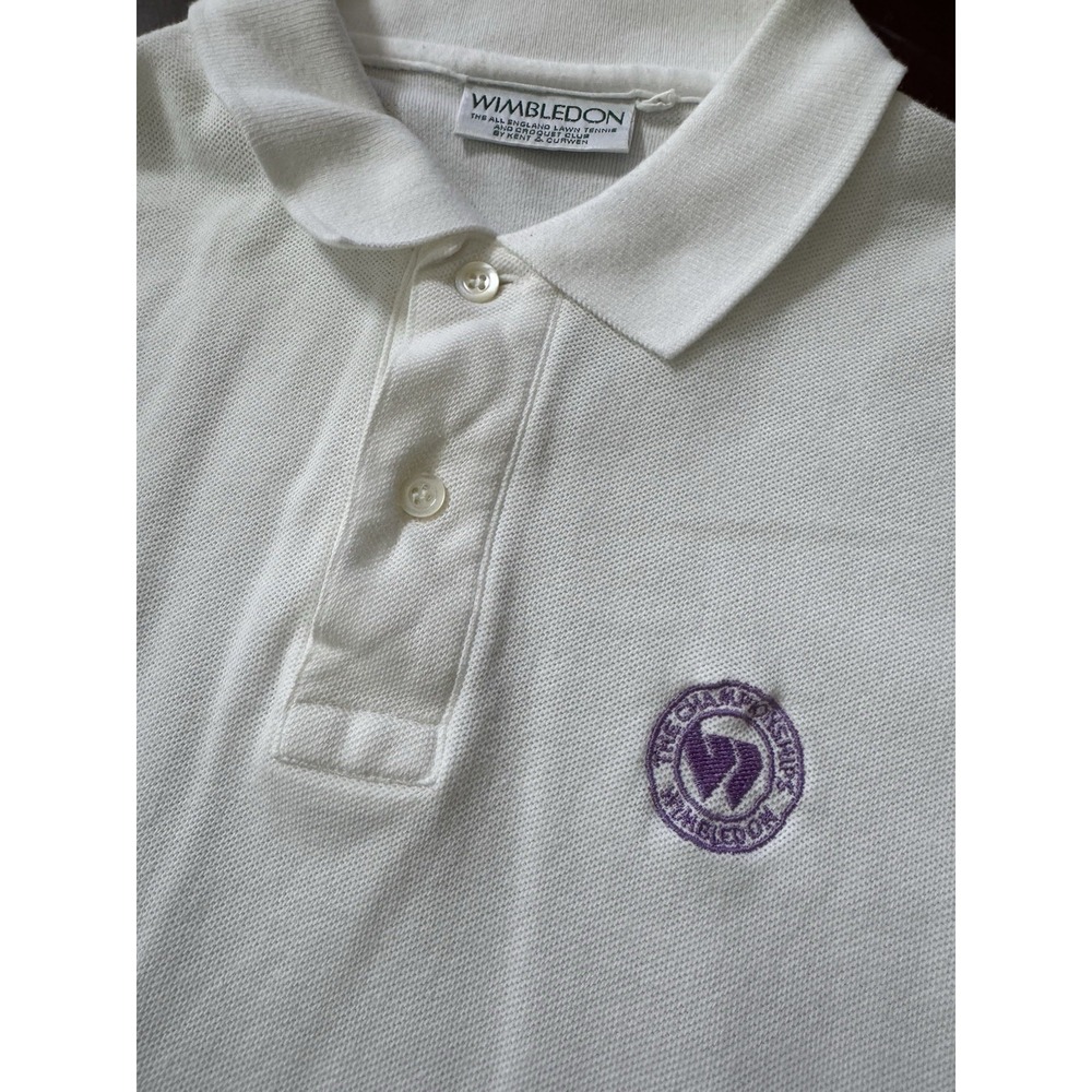 Vintage Wimbledon Championships Kent & Curwen Men's Polo Shirt White XL Tennis